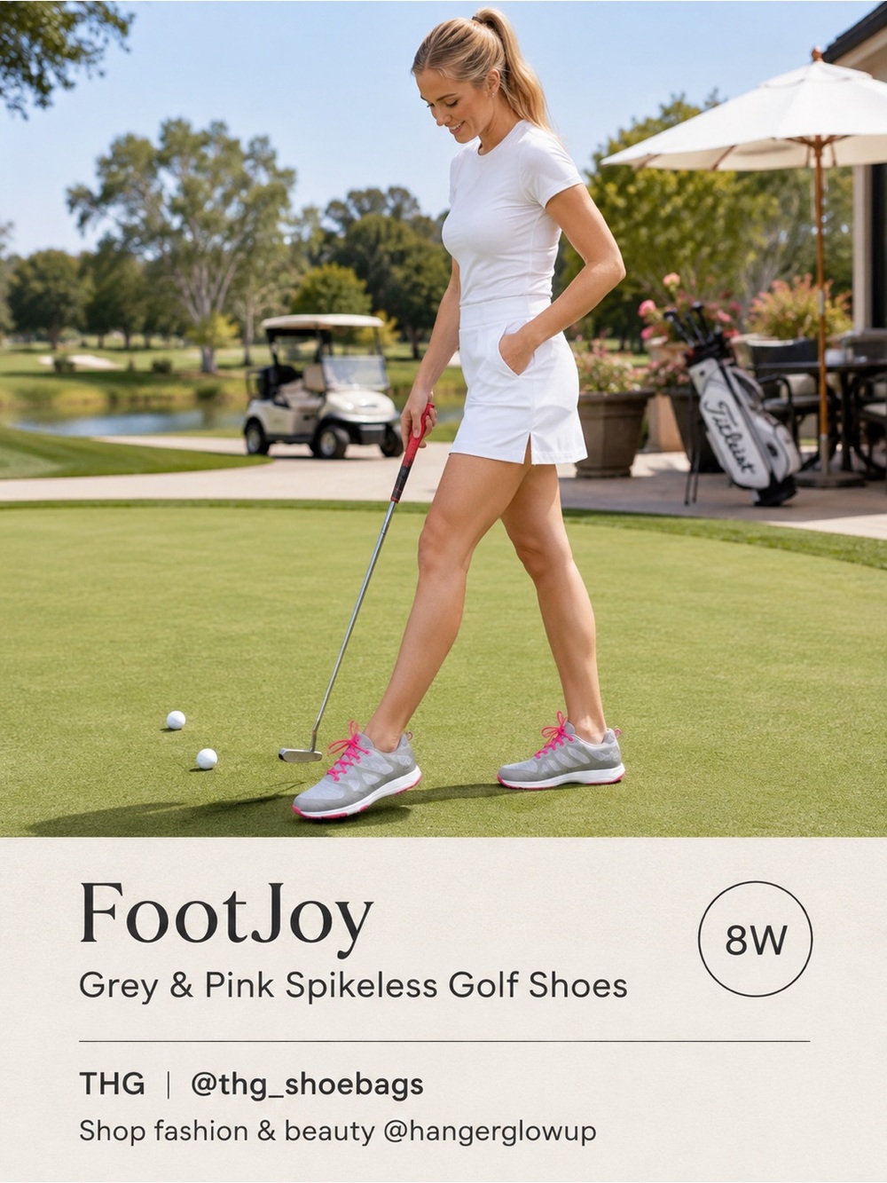 FootJoy SuperFlex Spikeless Golf Shoes Gray Pink Women’s 8W Athletic